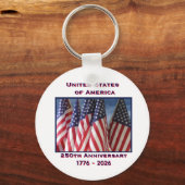 アメリカ独立250周年記念 アメリカ国旗 キーホルダー (正面)