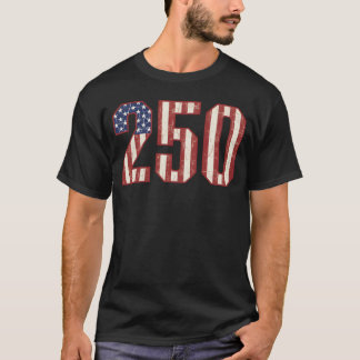アメリカ独立250周年記念 アメリカ国旗 ヴィンテージ 250 D Tシャツ