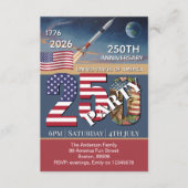 アメリカ独立250周年記念 アメリカ国旗 / 愛国 招待状 (正面)
