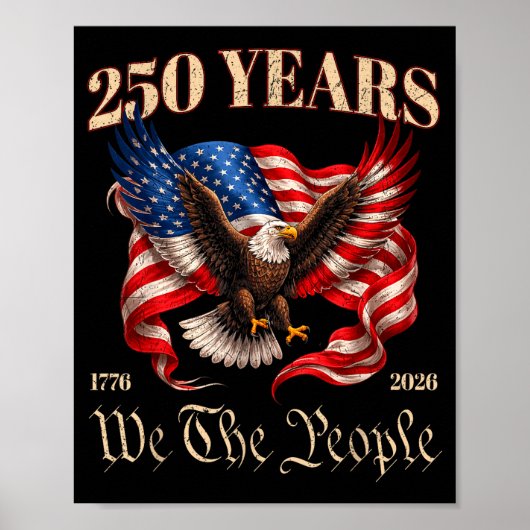 アメリカ独立250周年記念 アメリカ国旗 250年 7月4日 ポスター (正面)