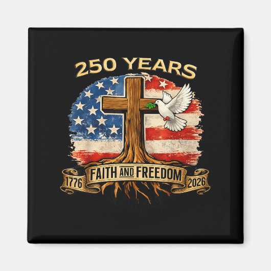 アメリカ独立250周年記念 アメリカ国旗 4 マグネット (正面)