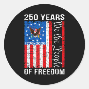 アメリカ独立250周年記念 アメリカ国旗 4 ラウンドシール