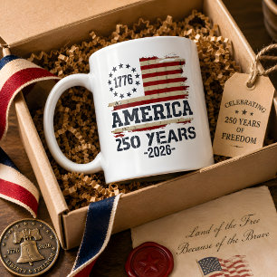 アメリカ独立250周年記念 アメリカ愛国 1776 コーヒーマグカップ