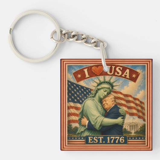 アメリカ独立250周年記念 アメリカ愛 USA キーホルダー (正面)