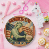 アメリカ独立250周年記念 アメリカ愛 USA ペーパープレート (パーティー)