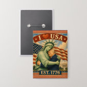 アメリカ独立250周年記念 アメリカ愛 USA 缶バッジ (正面/裏面)