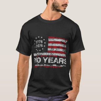 アメリカ独立250周年記念 アメリカ生誕記念 アメリカ国旗 レトロUSA Tシャツ