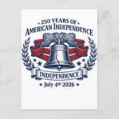 アメリカ独立250周年記念：アメリカ 1776–2026 シーズンポストカード (正面)