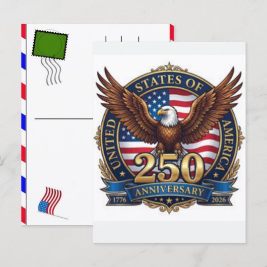 アメリカ独立250周年記念：アメリカ 1776–2026 シーズンポストカード (正面/裏面)