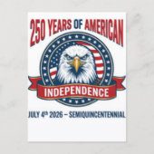 アメリカ独立250周年記念：アメリカ 1776–2026 シーズンポストカード (正面)