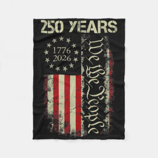 アメリカ独立250周年記念 アメリカ 1776-2026 250周年 4 フリースブランケット