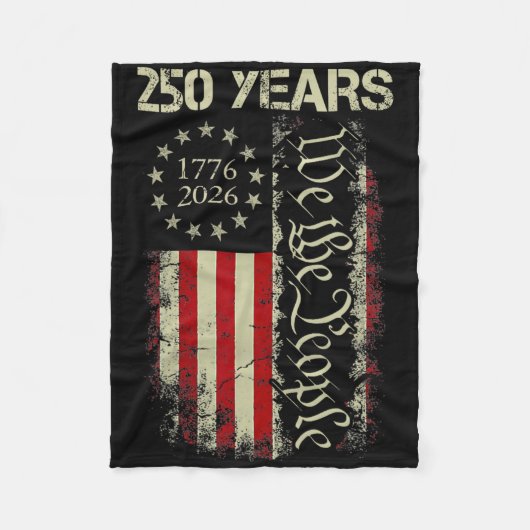 アメリカ独立250周年記念 アメリカ 1776-2026 250周年 4 フリースブランケット (正面)