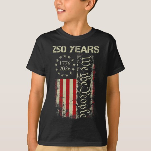 アメリカ独立250周年記念 アメリカ 1776-2026 250周年 4t tシャツ (正面)