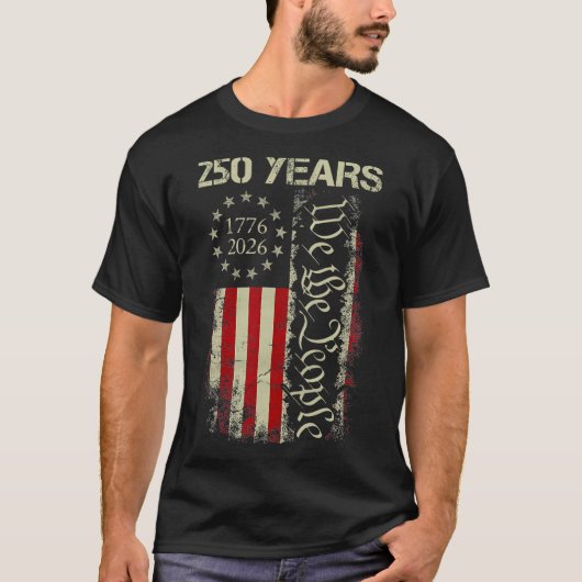 アメリカ独立250周年記念 アメリカ 1776-2026 250周年 4th tシャツ (正面)