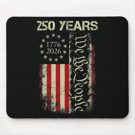 アメリカ独立250周年記念 アメリカ 1776-2026 250周年 7月4日 マウスパッド (正面)