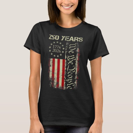 アメリカ独立250周年記念 アメリカ 1776-2026 250周年 7月4日 Tシャツ (正面)