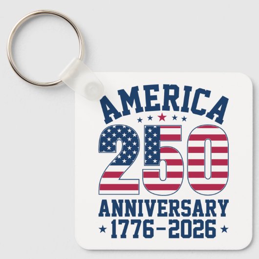 アメリカ独立250周年記念 カスタムフォト(裏面)シンプルボタン キーホルダー (正面)