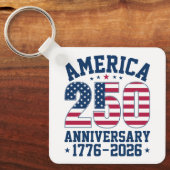 アメリカ独立250周年記念 カスタムフォト(裏面)シンプルボタン キーホルダー (正面)