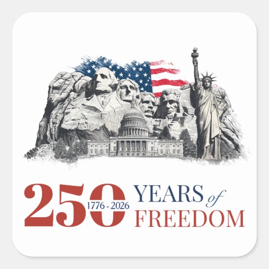 アメリカ独立250周年記念 スクエアシール (正面)