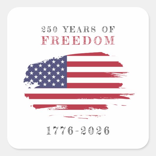 アメリカ独立250周年記念 スクエアシール (正面)