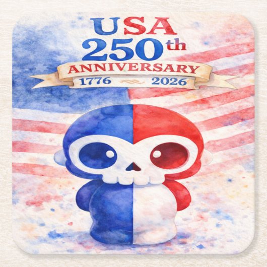 アメリカ独立250周年記念 スクエアペーパーコースター (正面)