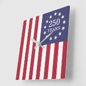 アメリカ独立250周年記念 パトリオティック アメリカ スクエア壁時計 (傾斜)