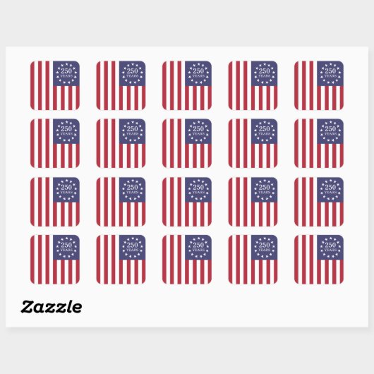 アメリカ独立250周年記念 パトリオティックUSA スクエアシール (シート)