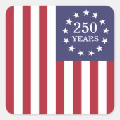 アメリカ独立250周年記念 パトリオティックUSA スクエアシール (正面)