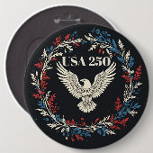 アメリカ独立250周年記念 ホワイトハクトリ バージンテン アイボリー 缶バッジ (正面&裏面)