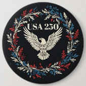 アメリカ独立250周年記念 ホワイトハクトリ バージンテン アイボリー 缶バッジ (正面)