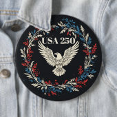 アメリカ独立250周年記念 ホワイトハクトリ バージンテン アイボリー 缶バッジ (インサイチュ)