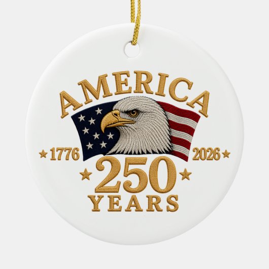 アメリカ独立250周年記念 ミセス夫婦の初婚記念 セラミックオーナメント (正面)