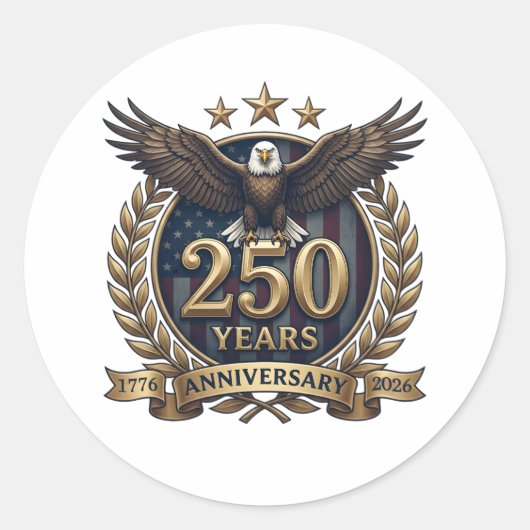 アメリカ独立250周年記念 ラウンドシール (正面)