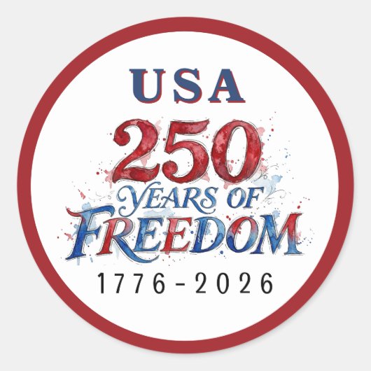 アメリカ独立250周年記念 ラウンドシール (正面)