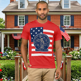 アメリカ独立250周年記念 リバティの赤いTシャツ Tシャツ