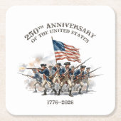 アメリカ独立250周年記念 リボリュソナリーソルジャーズ 1776-2026 スクエアペーパーコースター (正面)