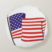アメリカ独立250周年記念 愛国的なストライプ柄の猫 ラウンドクッション (裏面)