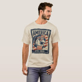 アメリカ独立250周年記念 愛国的なワシ インディペンデンスデー Tシャツ (正面フル)