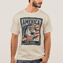 アメリカ独立250周年記念 愛国的なワシ インディペンデンスデー Tシャツ