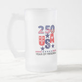 アメリカ独立250周年記念 愛国的な7月4日 フロストグラスビールジョッキ (左)