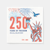 アメリカ独立250周年記念 愛国 スタンダードカクテルナプキン (正面)