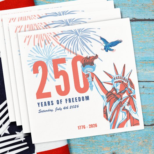アメリカ独立250周年記念 愛国 スタンダードカクテルナプキン