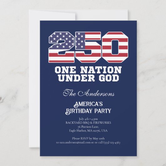 アメリカ独立250周年記念 招待状 (正面)