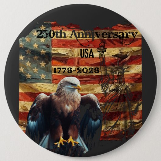 アメリカ独立250周年記念 缶バッジ (正面)