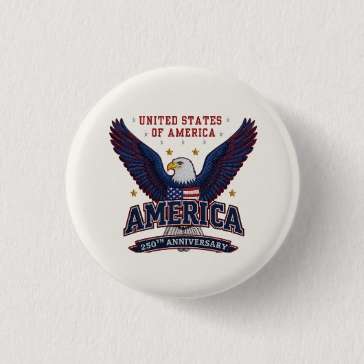 アメリカ独立250周年記念 缶バッジ (正面)