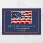 アメリカ独立250周年記念 高級愛国 スパークリングワインラベル (シングルラベル)