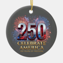 アメリカ独立250周年記念 1776年セミクワインセンテニアル セラミックオーナメント