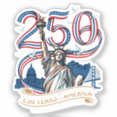 アメリカ独立250周年記念 1776年 2026年 シール (正面)