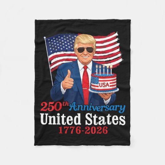 アメリカ独立250周年記念 1776年~2026年 フリースブランケット (正面)
