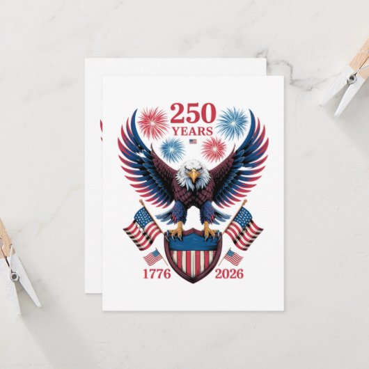 アメリカ独立250周年記念 1776 招待状 (正面/裏面インサイチュ)